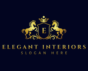 Luxury Horse Crown logo design