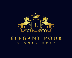 Luxury Horse Crown logo design