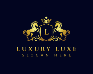 Luxury Horse Crown logo design