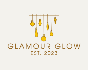 Chandelier - Decorative Light Bulb logo design