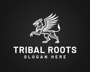 Mythical Tribal Griffin logo design