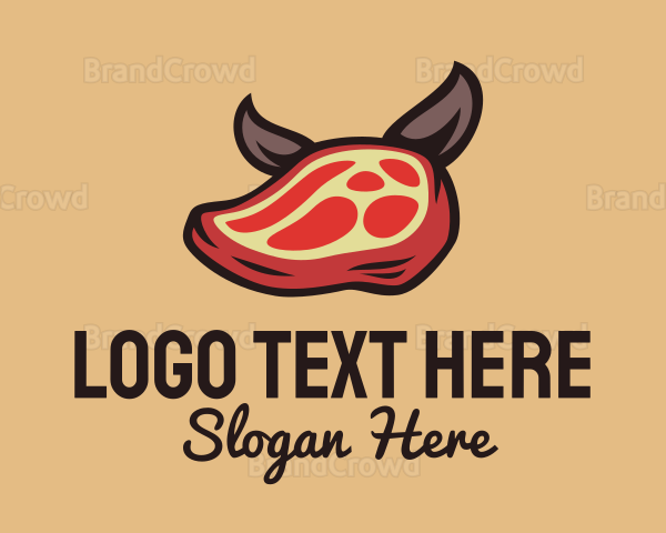 Pork Steak Dog Logo