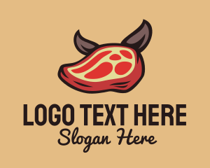 Cow - Pork Steak Dog logo design