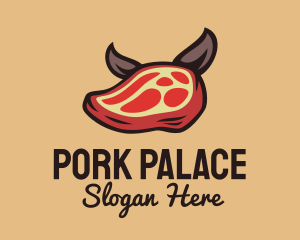 Pork - Pork Steak Dog logo design