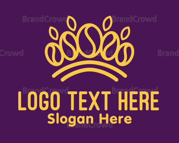 Golden Coffee Bean Crown Logo