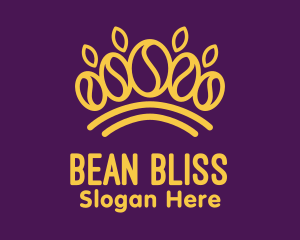 Golden Coffee Bean Crown logo design