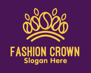 Golden Coffee Bean Crown logo design