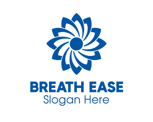 Respiratory - Blue Flower Turbine logo design