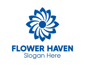 Blue Flower Turbine logo design