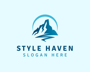 Skiing - Mountain Peak Travel logo design