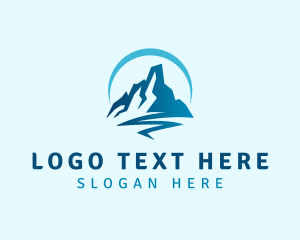 Ice - Mountain Peak Travel logo design