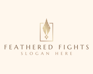 Luxury Quill Feather logo design