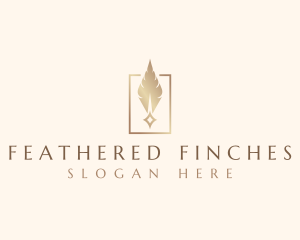 Luxury Quill Feather logo design