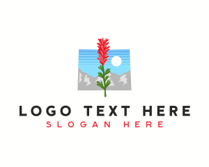 American - Wyoming Floral Plant logo design