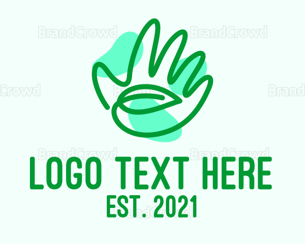 Green Hand Leaf Logo