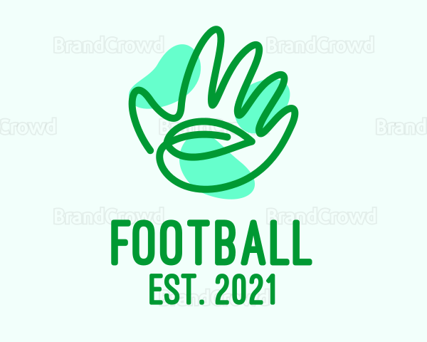 Green Hand Leaf Logo