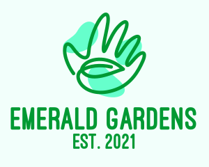 Green Hand Leaf  logo design