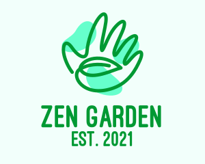 Green Hand Leaf  logo design