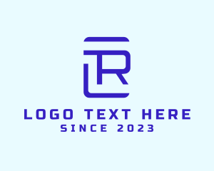 Monogram - Modern Cyber Business Letter LR logo design