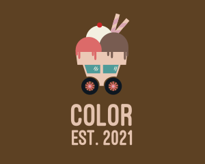 Cold - Ice Cream Cart logo design