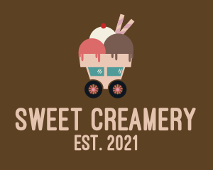 Ice Cream Cart  logo design