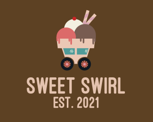 Soft Serve - Ice Cream Cart logo design