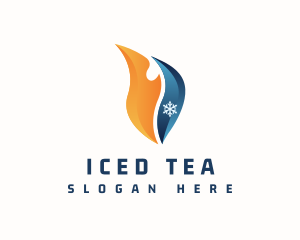 Ice Fire Heating Cooling logo design