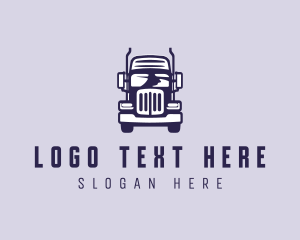 Truck - Cargo Trailer Truck Transportation logo design