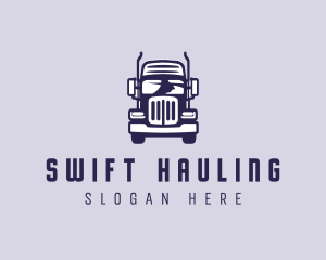 Hauling - Cargo Trailer Truck Transportation logo design