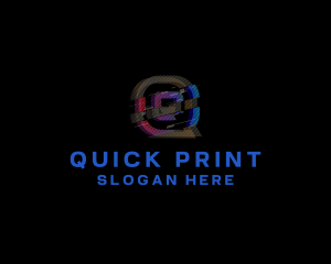 Gradient Glitch Letter Q logo design