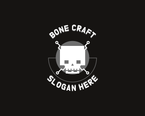 Bones - Pirate Circuit Skull logo design