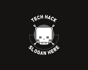 Hack - Pirate Circuit Skull logo design