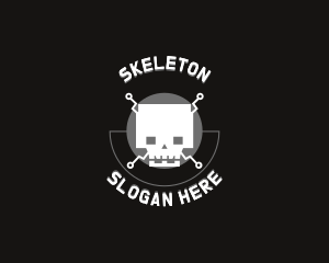 Pirate Circuit Skull logo design