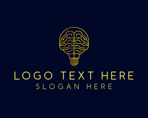 Idea - Brain Bulb Digital logo design