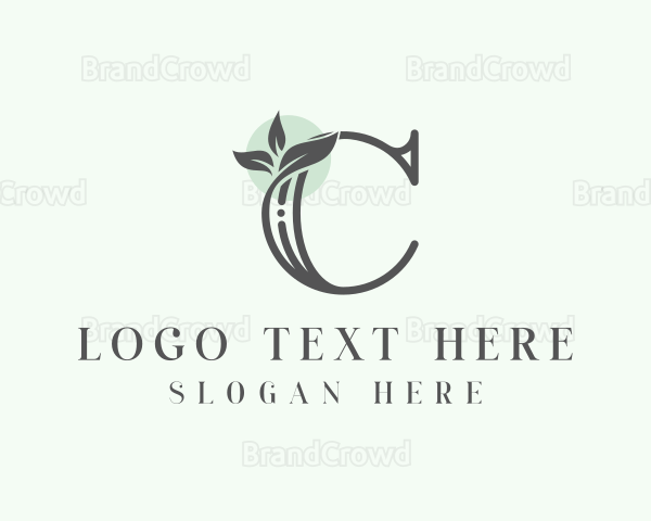 Floral Leaves Letter C Logo