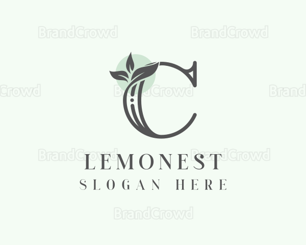 Floral Leaves Letter C Logo