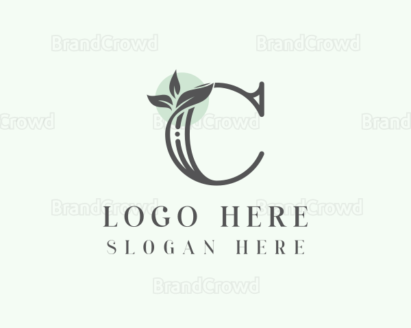 Floral Leaves Letter C Logo