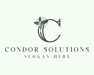 Floral Leaves Letter C logo design