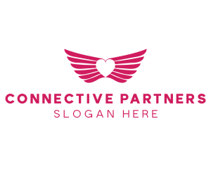 Relationship - Pink Winged Heart logo design