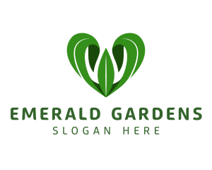 Green Leaf Heart logo design