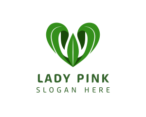 Nature - Green Leaf Heart logo design