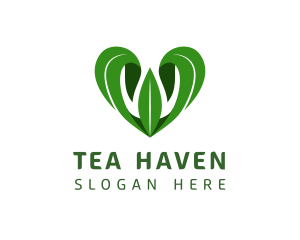 Green Leaf Heart logo design