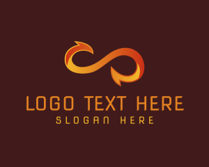 Unlimited - Loop Infinity Flame logo design