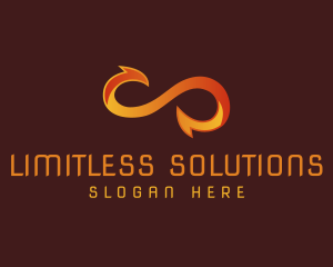 Unlimited - Loop Infinity Flame logo design