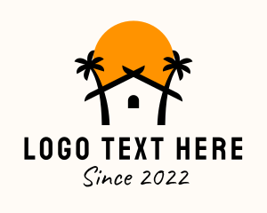 Palm Tree - Vacation Beach Resort logo design