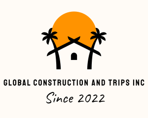 Palm Tree - Vacation Beach Resort logo design