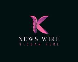 Journalism - Feather Publishing Letter K logo design