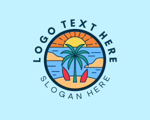 Holiday - Beach Sunset Vacation logo design