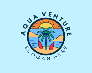 Snorkeling - Beach Sunset Vacation logo design