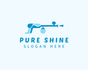 Clean - Pressure Washer Cleaning logo design